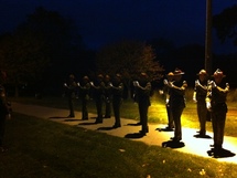 A tribute to the fallen at the Dawn Service in North Hagley Park, Christchurch.