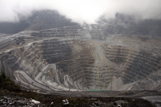 The Freeport McMoran mine near Grasberg, West Papua