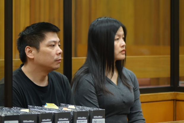 Jianbin Wang, left, and Fenglan Liu in the New Plymouth District Court