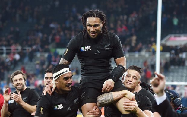 Ma'a Nonu carried off the field after his 100th Test RWC2015
