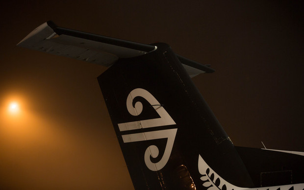 An Air New Zealand regional aircraft landed at Auckland Airport due to fog. July 6, 2016.