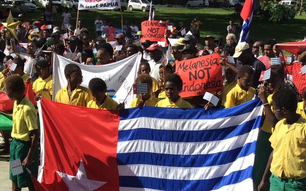 Ni-Vanuatu march in support of West Papuan self-determination aspirations.