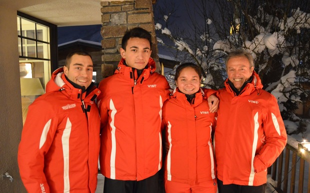 Tonga Ski Team (from left) Director Steve Grundmann, Reinhard Langer, Dyan Wackerbauer and coach Herman Aigner.