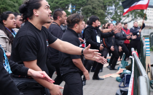 Maori protestors at West Papua rally, Wellington