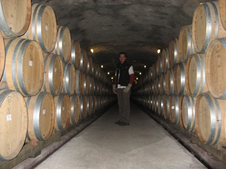Winemaker in cave
