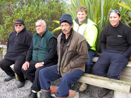 Some of the Waipapa 9 Trust Cadet Scheme: Tom, Tony, Pura, Craig, and Dianne. 