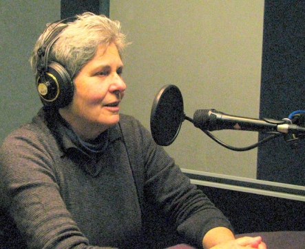 Sandra Rhodda in Radio New Zealand's Auckland studio.