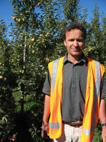 Organic apple orchardist John Bostock