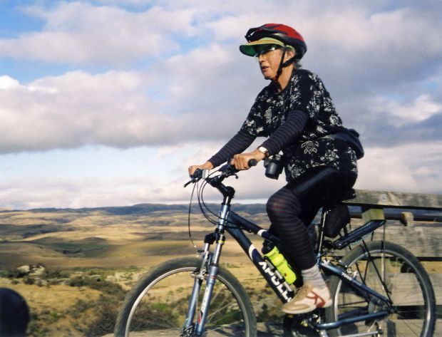 Judith Doyle - On another bike - The Otago Rail Trail