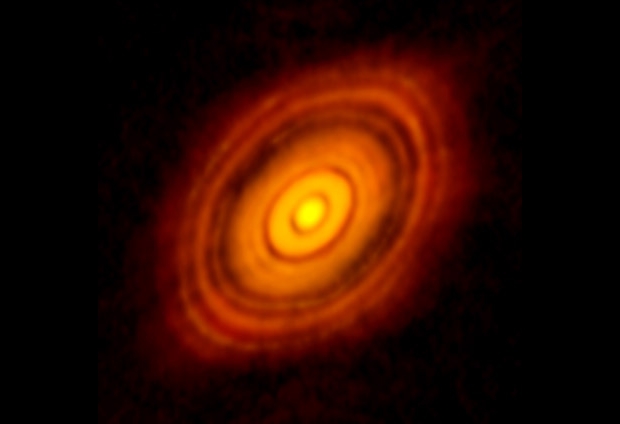 Image of the young star HL Tau and its protoplanetary disk
