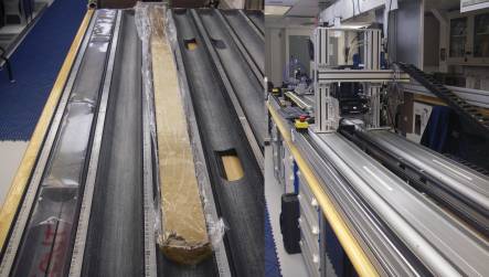 Sediment cores and machine for slicing sediment cores