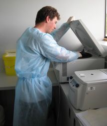 David Rotherham in the lab