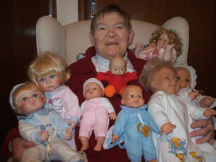 Ngaire and her dolls