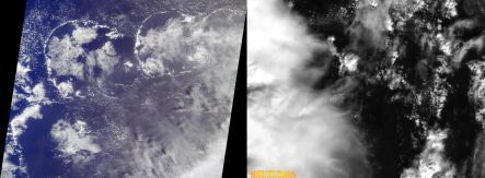 Satellite images of clouds