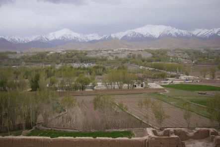 Bamyan July Bamyan Province from the top of a Buddha niche small