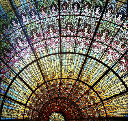 Stained glass at Palau de la musica, Barcelona