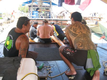 An Englishman Abroad September Crew on board ocean going waka Te matau o Maui small