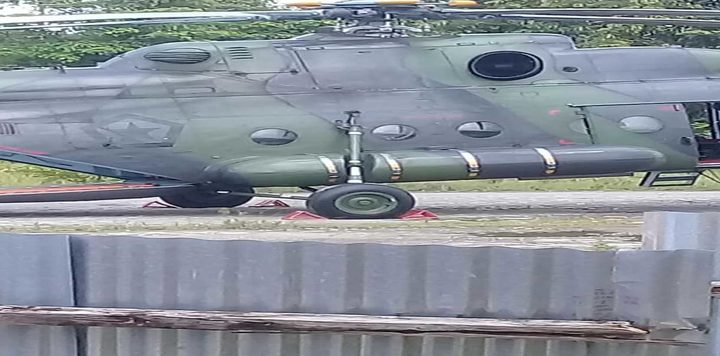 Indonesian military helicopter in Nduga, Papua province, July 2018