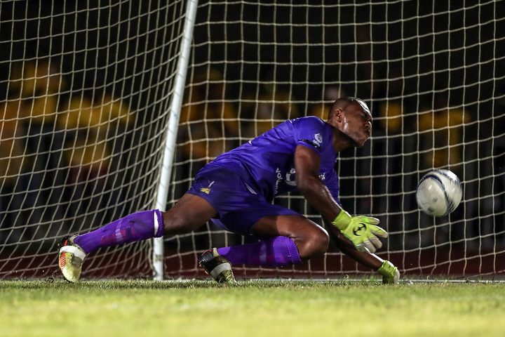 Ba goalkeeper Misiwani Nairube saves a penalty in stoppage time.