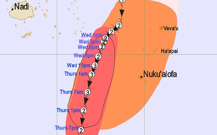 Cyclone Pola tracking map, 6pm, 27 February.