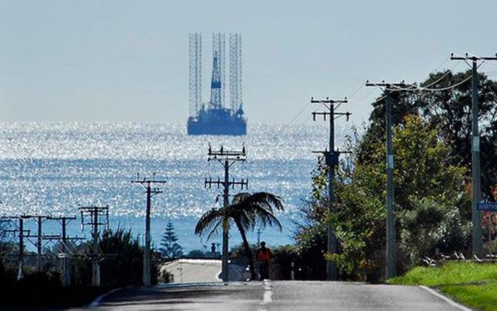 A drilling rig off the coast of Taranaki