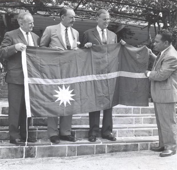 Displaying the new flag, 31 January 1968