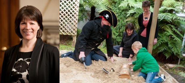 Harlene Hayne and a treasure hunt in the sandbox