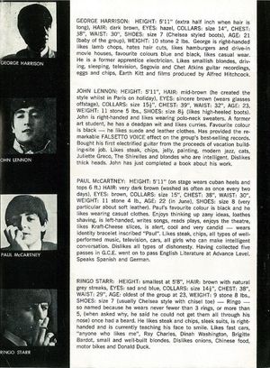 Beatles in NZ Tour programme inside bios cropped