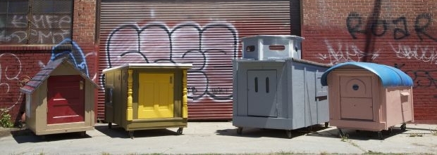 Homeless shelters from recycled materials