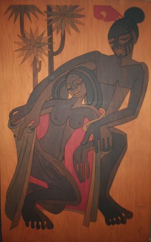 Hinemoa and Tutanekai by Pauline and James Yearbury image courtesy Russell Museum