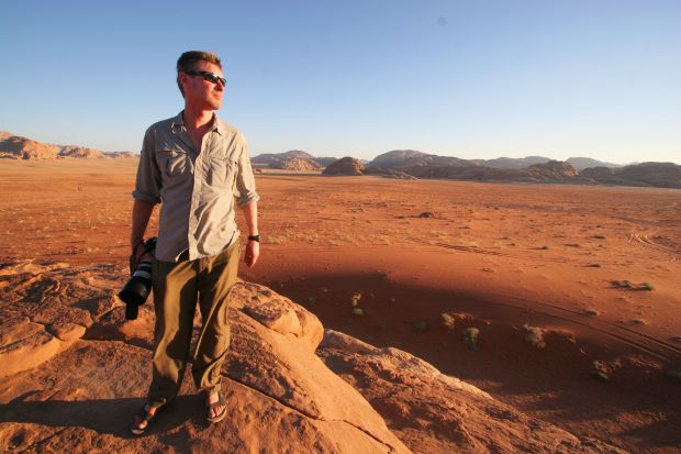 Michael White in the Wadi Rum desert in Jordan