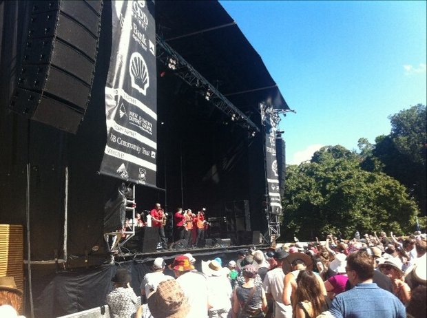Fanfare Cirocarlia on stage Saturday afternoon at WOMAD