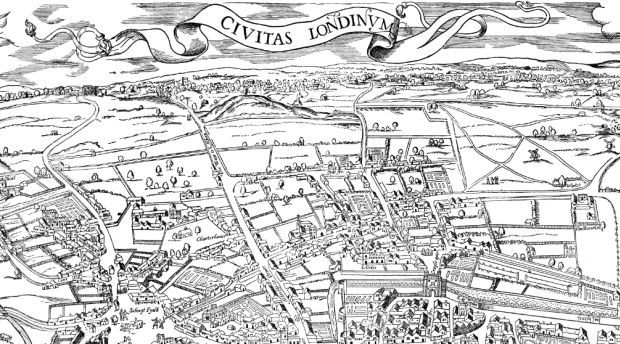 The Agas map of early modern London map extract