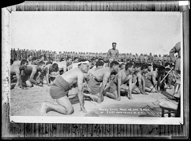 World War Maori soldiers performing a haka Egypt