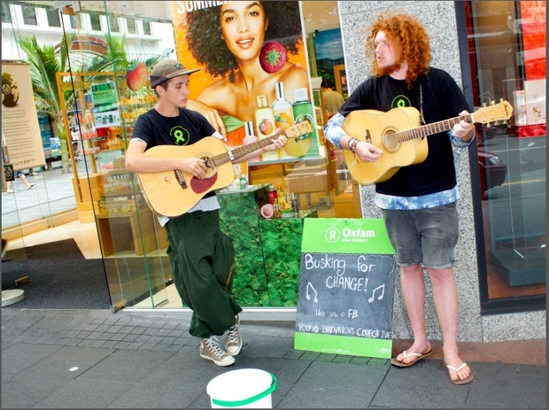 Two buskers Photo supplied