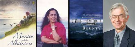 Maraea and the Albatrosses' cover art, Patricia Grace Poet, 'Bounty' cover art, Koenrad