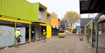 The pop up shopping precinct in central Christchurch