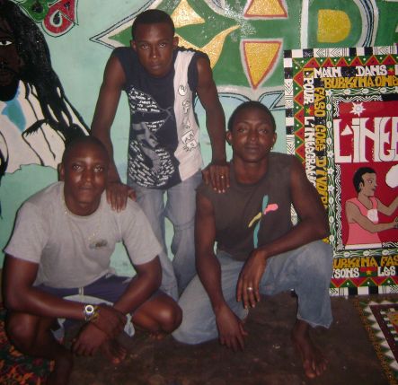 Local rapper Clemson and friends in Bobo Dioulasso Burkina Faso