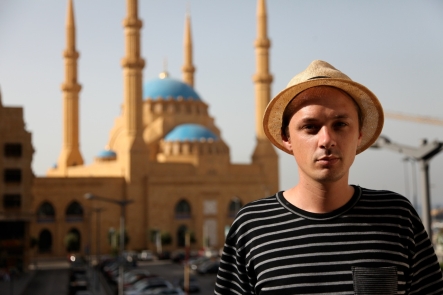 Nick D at The Mohammed al-Amin Mosque in Beirut.