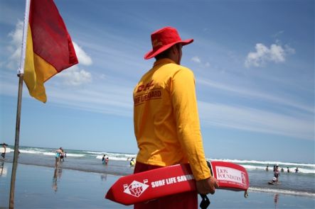 A Lifeguard on beach patrol