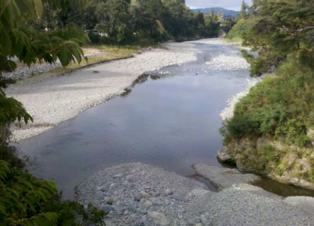 Hutt River taken from Bridge Road in Akatarawa with very little water